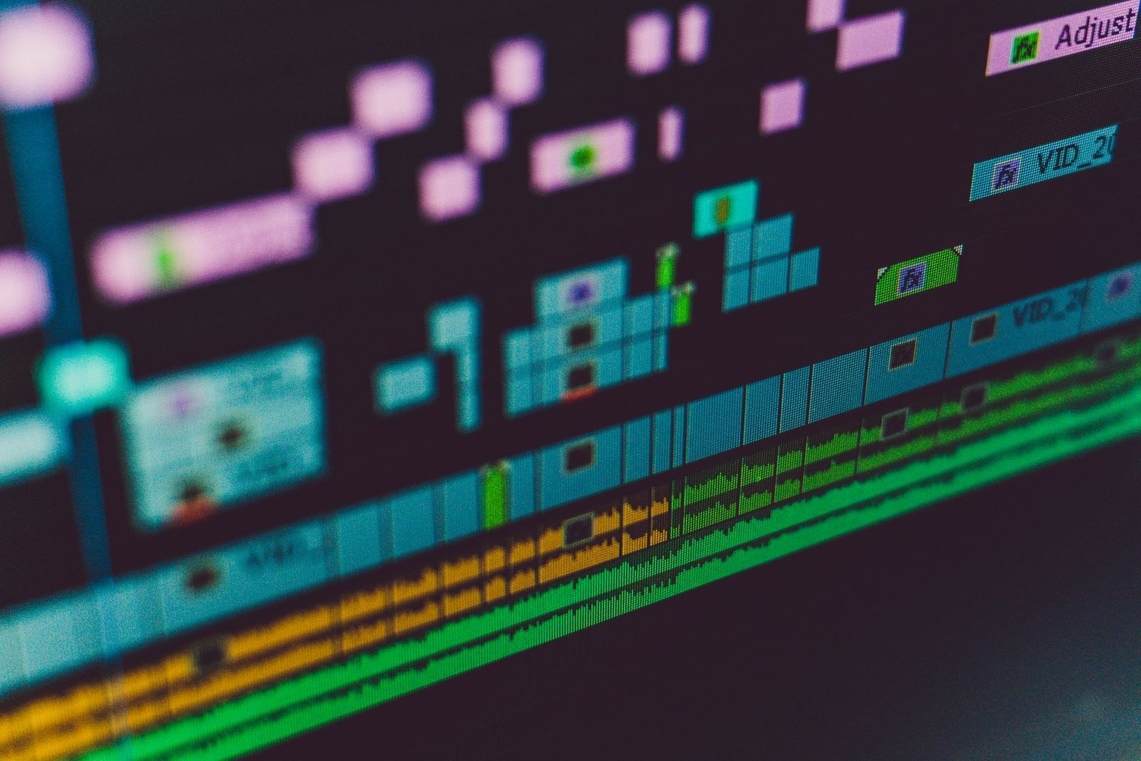 Color grading workstation with scopes on screen