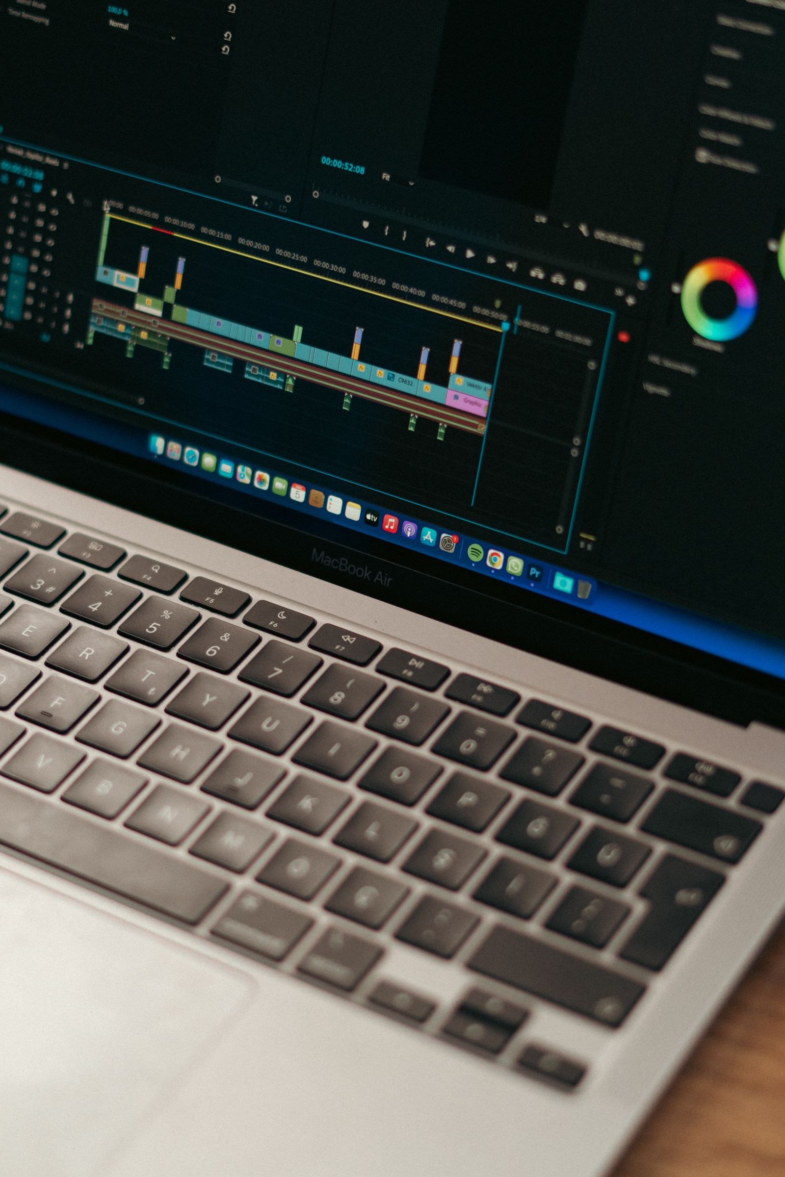 Workspace detail from a project in post-production
